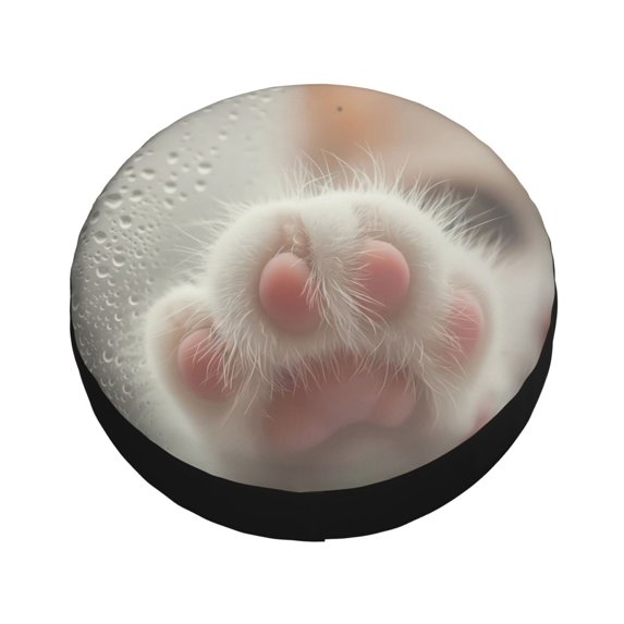 Fotbe Raindrop Kitten Paw Spare Tire Cover Thickening Universal Fit for Jeep, Trailer, RV, SUV, Truck, Tough Tire Wheel Soft Cover-16 inch