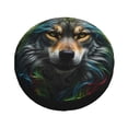 thumbnail image 1 of Fotbe Realistic Style Colorful Wolf Spare Tire Cover Thickening Universal Fit for Jeep, Trailer, RV, SUV, Truck, Tough Tire Wheel Soft Cover-17 inch, 1 of 8