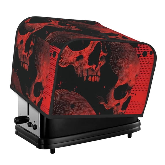 Fotbe Red And Black Abstract Skull for Four Slice Toaster Cover, Fingerprint Protector, Super Soft Appliance Cover And Dust Cover,Bread Dust Cover & Fingerprint Protection