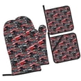 thumbnail image 1 of Fotbe Red And Blue Cars for 4Pcs Oven Mitts and Pot Holders, 500℉ Heat Resistant Oven Mitts , Non-Slip Silicone Surface Safe for Baking, Cooking, BBQ, 1 of 6