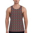 thumbnail image 1 of Fotbe Red And Orange On Blue Teal Pattern Men's Quick Dry Workout Tank Top Gym Muscle Tee Fitness Bodybuilding Sleeveless T Shirt Breathable Workout Shirt-X-Large, 1 of 9