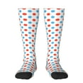 thumbnail image 1 of Fotbe Red Blue Polka Dots print Women's Men's Novelty Crew Socks Cotton Socks Knee High Socks for Walking,Running,Nurses,Pregnancy, 1 of 9