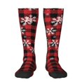 thumbnail image 1 of Fotbe Red Buffalo Plaid print Women's Men's Novelty Crew Socks Cotton Socks Knee High Socks for Walking,Running,Nurses,Pregnancy, 1 of 1