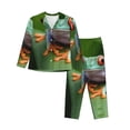 thumbnail image 1 of Fotbe Red-Eyed Tree Frog Pattern Long Sleeve Pajama Set for Women,Sleepwear Set,2-piece Loungewear Set,Soft PJs Comfy Nightwear with Pockets -Medium, 1 of 7