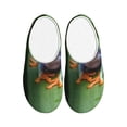 thumbnail image 1 of Fotbe Red-Eyed Tree Frog Pattern Women's Fuzzy Curly Fur Memory Foam Loafer Slippers Indoor Outdoor Slippers Winter Home Shoes-39/40, 1 of 7