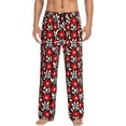 thumbnail image 1 of Fotbe Red Floral Men's Pajama Pants,Sleepwear Pants,Pj Bottoms Drawstring And Pockets-Medium, 1 of 9