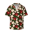 thumbnail image 1 of Fotbe Red Fruit print Short Sleeve Button Down Shirts for Men Casual Summer Beach Wrinkle Free Shirt-Small, 1 of 7
