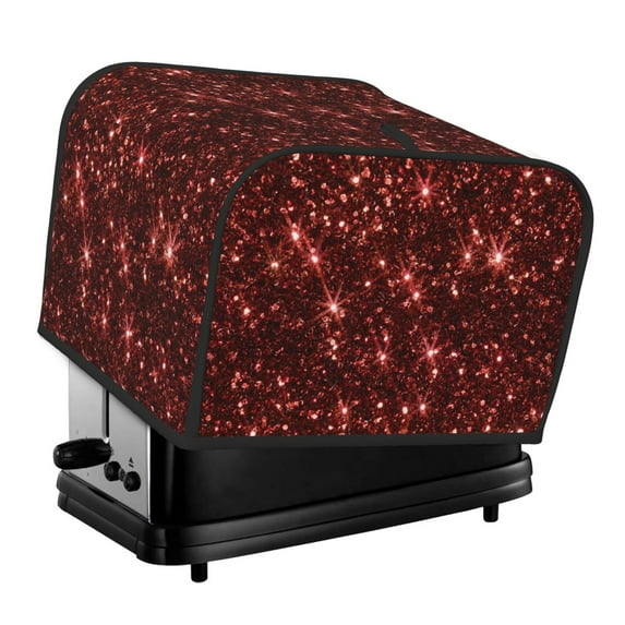 Fotbe Red Glitter Texture for Four Slice Toaster Cover, Fingerprint Protector, Super Soft Appliance Cover And Dust Cover,Bread Dust Cover & Fingerprint Protection