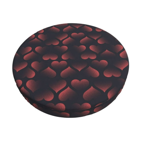 Fotbe Red Hearts Pattern Stool Covers Round,Waterproof Round Bar Stool Covers Bar Chair Covers Washable Stool Cushion Slipcover for 12-14 Inch Chair-12 inch