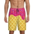 thumbnail image 1 of Fotbe Red Ice Cream Pajama Shorts for Men, Men's Pajama Bottoms, Sleepwear,Short Pajama Pants-Large, 1 of 9