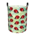 thumbnail image 1 of Fotbe Red Ladybugs And Leaf Pattern Laundry Basket with Handles, Waterproof Large Laundry Hamper, Wash Bag for Corner Dorm, Rolling Laundry Basket with Handles-, 1 of 6