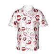 thumbnail image 1 of Fotbe Red Lips Hawaiian Shirt for Men Unisex Summer Beach Casual Short Sleeve Cotton Linen Button Down Shirts-XX-Large, 1 of 5
