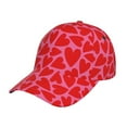 thumbnail image 1 of Fotbe Red Love Heart Baseball Cap, Red Love Heart Print Dad Hat,Outdoor Hat,Adjustable Sports Cap, Perfect For Activities, 1 of 9