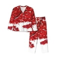 thumbnail image 1 of Fotbe Red Maple Leaf Pattern Long Sleeve Pajama Set for Women,Sleepwear Set,2-piece Loungewear Set,Soft PJs Comfy Nightwear with Pockets -X-Large, 1 of 7