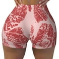 thumbnail image 1 of Fotbe Red Meat Seamless Shorts, Womens Workout Shorts High Waist Stretch Booty Short for Gym/Yoga/Running/Biking-Small, 1 of 9