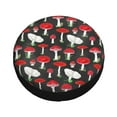 thumbnail image 1 of Fotbe Red Mushrooms Spare Tire Cover Thickening Universal Fit for Jeep, Trailer, RV, SUV, Truck, Tough Tire Wheel Soft Cover-17 inch, 1 of 9