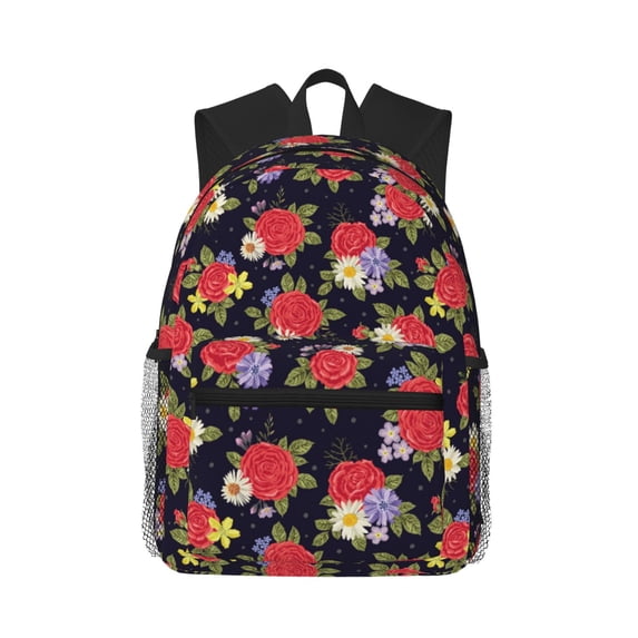 Fotbe Red Rose Flower Lightweight Casual Laptop Backpack for Men and Women, Daily use Waterproof backpack, Backpack for College