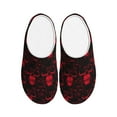 thumbnail image 1 of Fotbe Red Skulls 2 Pattern Women's Fuzzy Curly Fur Memory Foam Loafer Slippers Indoor Outdoor Slippers Winter Home Shoes-40/41, 1 of 7