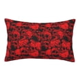 thumbnail image 1 of Fotbe Red Skulls 3 Pillow Cases - Envelope Closure - Luxury, Extra Soft, Cooling Pillow Covers - Wrinkle, Fade, Stain Resistant-14"x20", 1 of 8