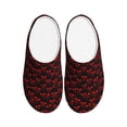 thumbnail image 1 of Fotbe Red Skulls 4 Pattern Women's Fuzzy Curly Fur Memory Foam Loafer Slippers Indoor Outdoor Slippers Winter Home Shoes-40/41, 1 of 7