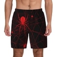 thumbnail image 1 of Fotbe Red Spider On The Web Men’s Swim Trunks Quick Dry Swim Shorts Board Shorts with Mesh Lining-X-Large, 1 of 9