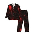 thumbnail image 1 of Fotbe Red Spider On The Web Pattern Long Sleeve Pajama Set for Men,Sleepwear Set,2-piece Loungewear Set,Soft PJs Comfy Nightwear with Pockets-XX-Large, 1 of 7