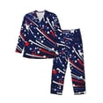 thumbnail image 1 of Fotbe Red White Blue Fireworks 1 Pattern Long Sleeve Pajama Set for Men,Sleepwear Set,2-piece Loungewear Set,Soft PJs Comfy Nightwear with Pockets-Large, 1 of 7