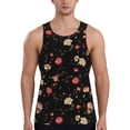 thumbnail image 1 of Fotbe Red White Flowers Pattern Men's Quick Dry Workout Tank Top Gym Muscle Tee Fitness Bodybuilding Sleeveless T Shirt Breathable Workout Shirt-3X-Large, 1 of 9
