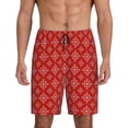 thumbnail image 1 of Fotbe Red White Snowflakes Pajama Shorts for Men, Men's Pajama Bottoms, Sleepwear,Short Pajama Pants-XX-Large, 1 of 9