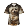 thumbnail image 1 of Fotbe Regal Dog In Royal Attire Hawaiian Shirt for Men Unisex Summer Beach Casual Short Sleeve Cotton Linen Button Down Shirts-, 1 of 5