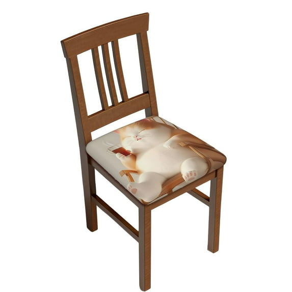 Fotbe Relaxing Cat With Tea Velvet Stretch Couch Cushion Cover Plush Cushion Slipcover for Chair Cushion Furniture Protector Seat Cushion Sofa Cover-16.9in