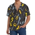thumbnail image 1 of Fotbe Repair tools (2) Print Short Sleeve Button Down Shirts for Men Casual Summer Beach Wrinkle Free Shirt-Large, 1 of 5