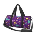 thumbnail image 1 of Fotbe Retro 80s Style Pattern Foldable Sports Gym Bag with Wet Dry Pocket, Ultralight Travel Bag, Large Capacity Duffel Bag, Splash Proof Carry on Bag, Overnight Bag, Weekender Bag, 1 of 8