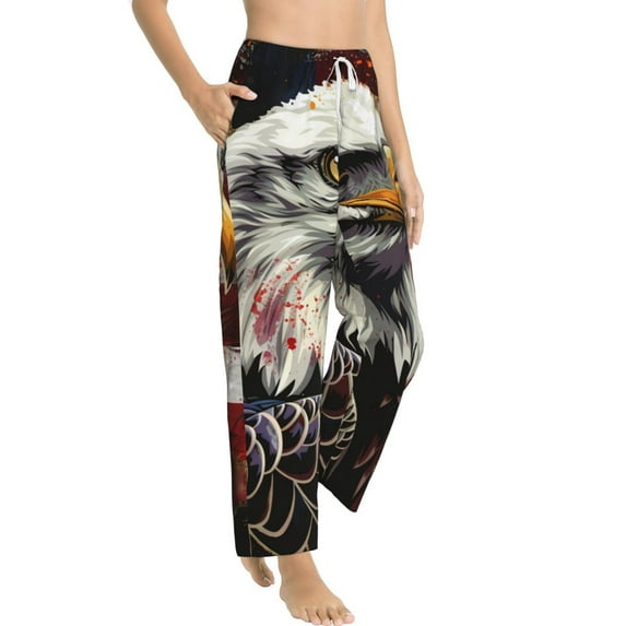 Fotbe Retro American Eagle A Women's Pajama Pants,Sleepwear Pants,Pj Bottoms Drawstring And Pockets-XX-Large