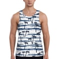 thumbnail image 1 of Fotbe Retro Coconut Tree Pattern Men's Quick Dry Workout Tank Top Gym Muscle Tee Fitness Bodybuilding Sleeveless T Shirt Breathable Workout Shirt-3X-Large, 1 of 9