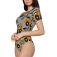 thumbnail image 1 of Fotbe Retro Excavator Women's Crew Neck Short Sleeves Bodysuit Tops Round Neck Slim Sleeveless Soft Comfortable Basic-X-Large, 1 of 7
