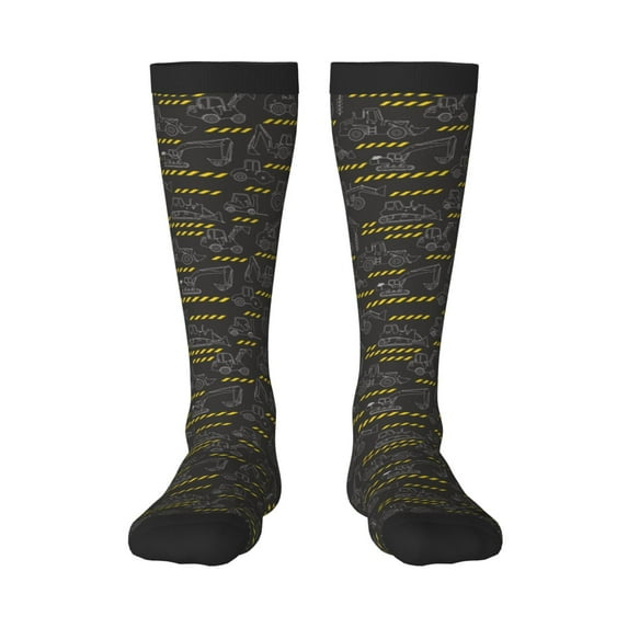 Fotbe Retro Excavator print Women's Men's Novelty Crew Socks Cotton Socks Knee High Socks for Walking,Running,Nurses,Pregnancy