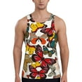 thumbnail image 1 of Fotbe Retro Floral Butterfly Pattern Men's Quick Dry Workout Tank Top Gym Muscle Tee Fitness Bodybuilding Sleeveless T Shirt Breathable Workout Shirt-4X-Large, 1 of 9