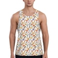 thumbnail image 1 of Fotbe Retro Floral Pattern Men's Quick Dry Workout Tank Top Gym Muscle Tee Fitness Bodybuilding Sleeveless T Shirt Breathable Workout Shirt-Small, 1 of 9