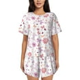 thumbnail image 1 of Fotbe Retro Floral Print Pajama Set for Women 2 Piece Loungewear Short Sleeve Tops and Shorts Set Soft Sleepwear-XX-Large, 1 of 7
