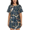 thumbnail image 1 of Fotbe Retro Forest Animals Print Pajama Set for Women 2 Piece Loungewear Short Sleeve Tops and Shorts Set Soft Sleepwear-3X-Large, 1 of 7