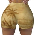thumbnail image 1 of Fotbe Retro Palm Tree Seamless Shorts, Womens Workout Shorts High Waist Stretch Booty Short for Gym/Yoga/Running/Biking-Medium, 1 of 9