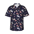 thumbnail image 1 of Fotbe Retro Rabbit Flower Hawaiian Shirt for Men Unisex Summer Beach Casual Short Sleeve Cotton Linen Button Down Shirts-3X-Large, 1 of 9