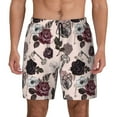 thumbnail image 1 of Fotbe Retro Red Black Roses Men’s Swim Trunks Quick Dry Swim Shorts Board Shorts with Mesh Lining-Small, 1 of 9