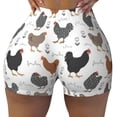 thumbnail image 1 of Fotbe Retro Rooster Seamless Shorts, Womens Workout Shorts High Waist Stretch Booty Short for Gym/Yoga/Running/Biking-X-Large, 1 of 1