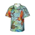 thumbnail image 1 of Fotbe Retro Seamless Flying Butterflies Hawaiian Shirt For Men Unisex Summer Beach Casual Short Sleeve Cotton Linen Button Down Shirts-Medium, 1 of 9