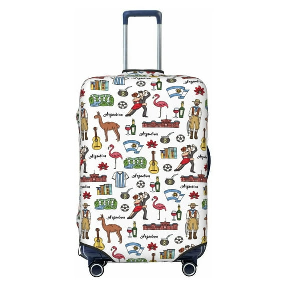 Fotbe Retro Style Luggage Cover Protector,Suitcase Protector,Scratch and Dirt Resistant,Fits 18-32 Inch Luggage-Small
