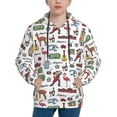 thumbnail image 1 of Fotbe Retro Style Pattern Youth Pullover Hooded Sweatshirt, Boys Hoodie, Kangaroo Pocket Hoodie for Kids Girls -X-Large, 1 of 6