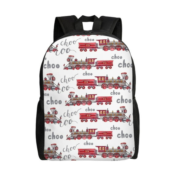 Fotbe Retro Train Travel Laptop Backpack, Business Slim Sturdy Laptops Backpack, Water Resistant College School Computer Bag Gift for Men & Women Fits 15.6 Inch Notebook