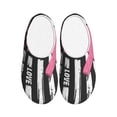 thumbnail image 1 of Fotbe Ribbon Breast Cancer Awareness Pattern Women's Fuzzy Curly Fur Memory Foam Loafer Slippers Indoor Outdoor Slippers Winter Home Shoes-35/36, 1 of 7